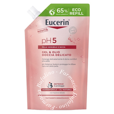 Eucerin gel & olio doccia delicato 400 ml refill