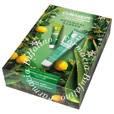 Curasept cofanetto botanical garden protection booster 1 herbal invasion dentifricio 75 ml + 1 dentifricio limone e aloe 20 ml